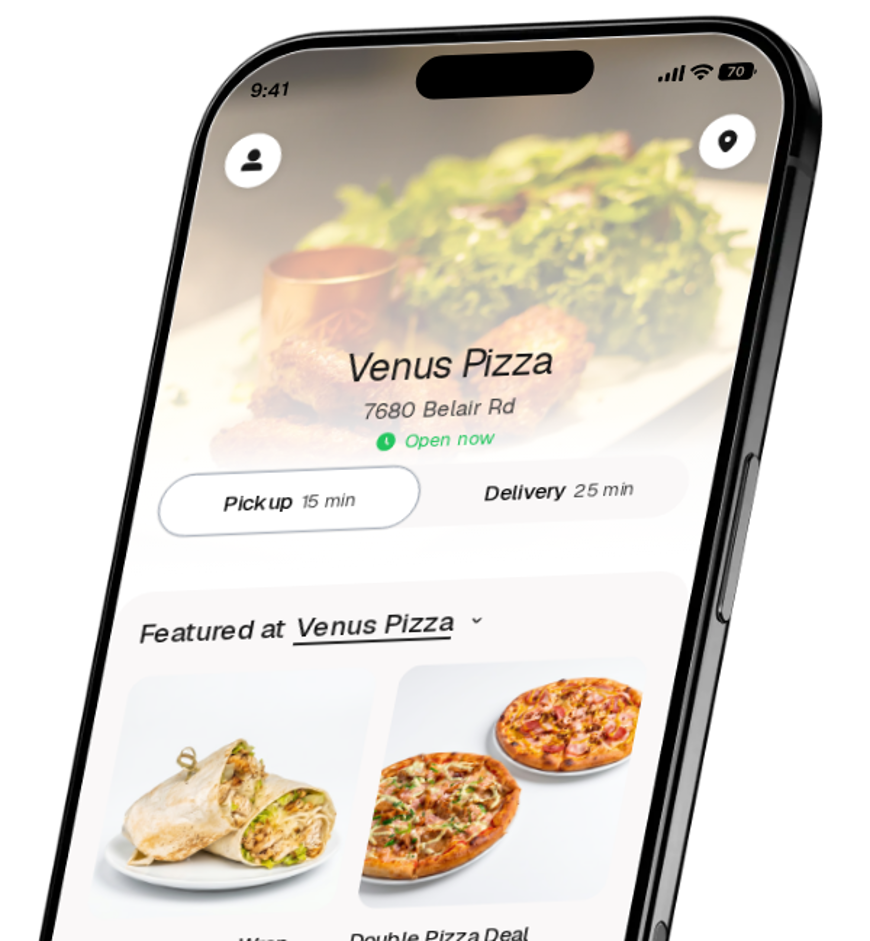 Venus Pizza app preview
