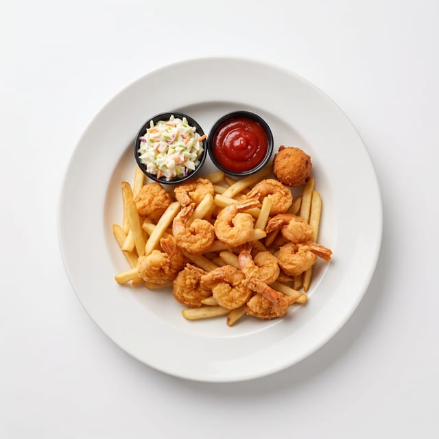 Shrimp Basket with French Fries.